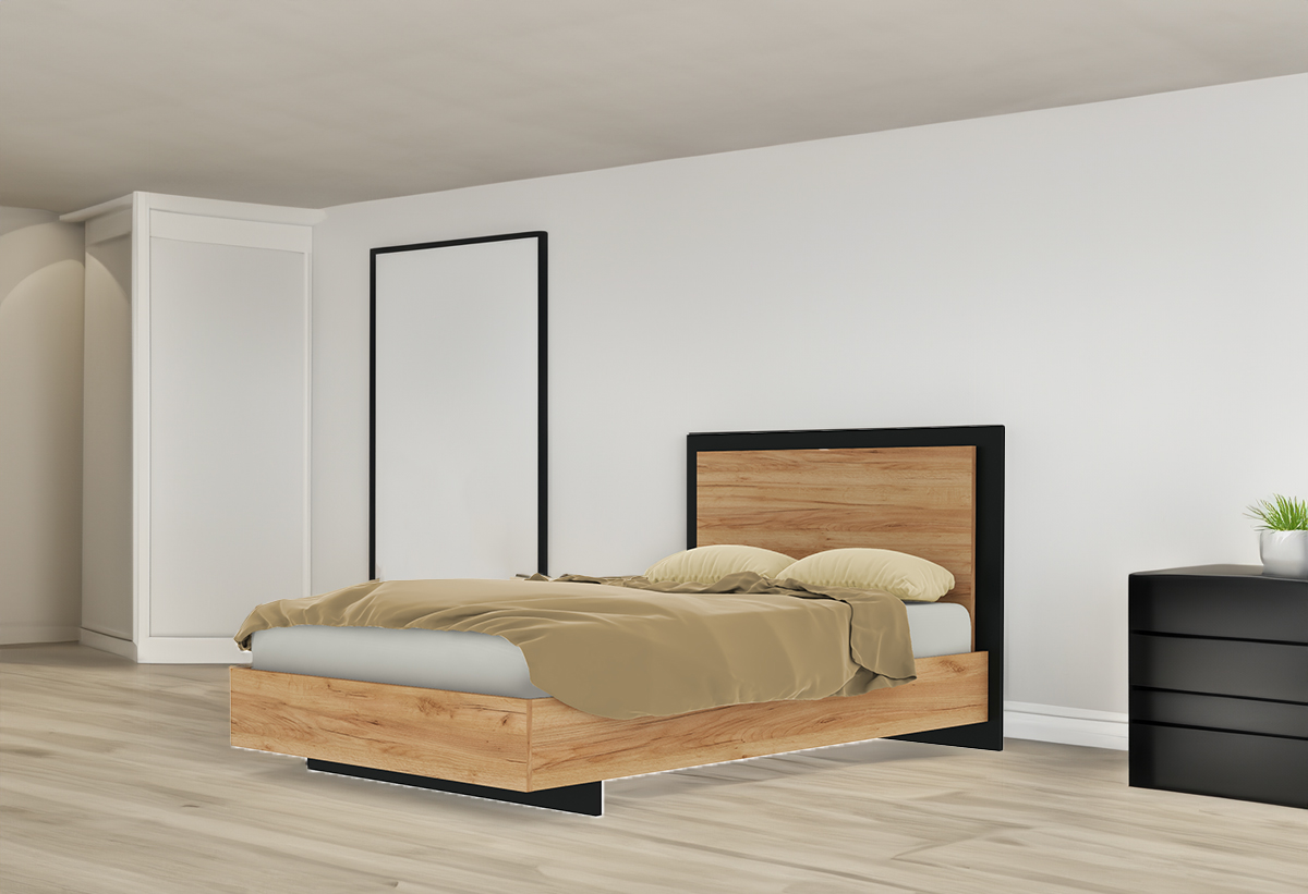 Απεικονίζεται το κρεβάτι τοποθετημένο σε ένα δωμάτιο